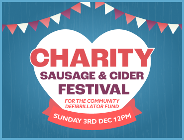 Charity Sausage & Cider Festival Poster Sunday 3rd December from 12pm